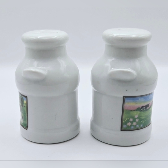 Farmhouse Cow Salt & Pepper Shakers – Milk Can Ceramic Country Kitchen Decor - Picture 3 of 6